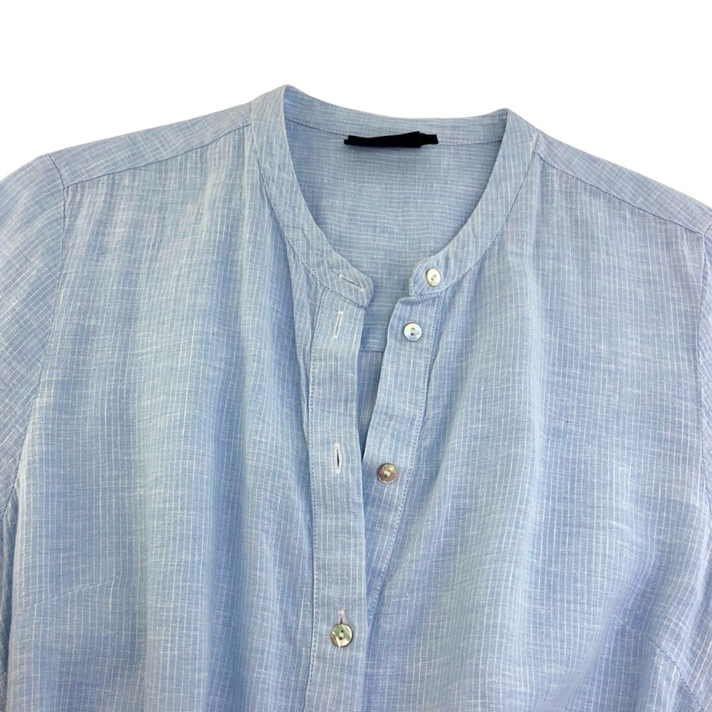 Holbrook Sweden Blue Ticking Pinstripe Maxi Shirt Dress - Picture 2 of 6